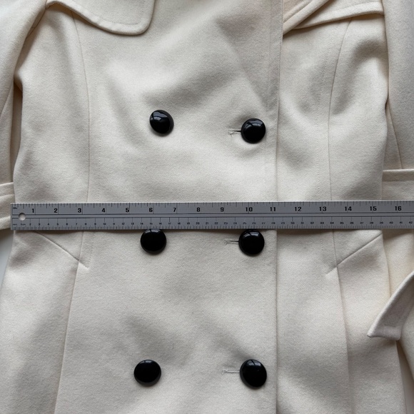 Express Wool Lined Pea Coat Cream Size S - Picture 12 of 13